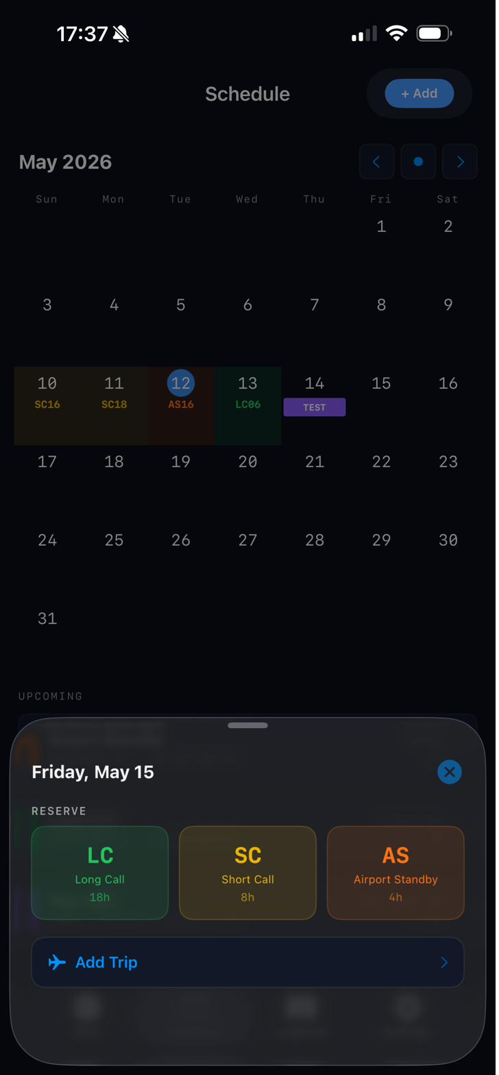 CrewAlert schedule calendar